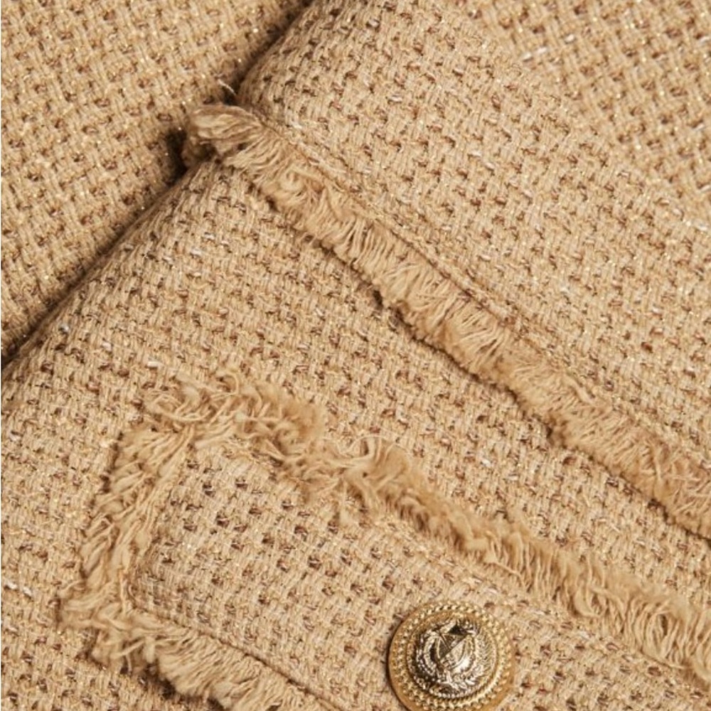 Generation Love Beige Tweed Pencil Skirt View 4